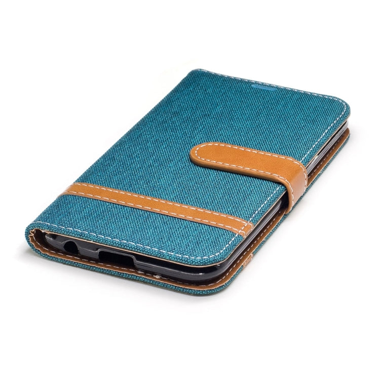 For LG K10 (2017) Denim Texture Leather Case with Holder & Card Slots & Wallet & Lanyard