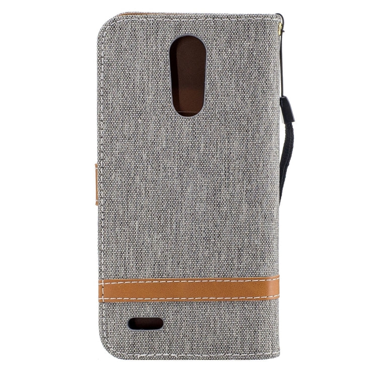 For LG K10 (2017) Denim Texture Leather Case with Holder & Card Slots & Wallet & Lanyard