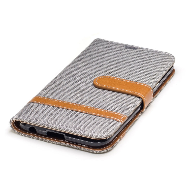 For LG K10 (2017) Denim Texture Leather Case with Holder & Card Slots & Wallet & Lanyard