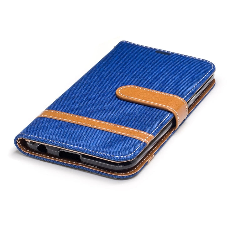 For LG K10 (2017) Denim Texture Leather Case with Holder & Card Slots & Wallet & Lanyard
