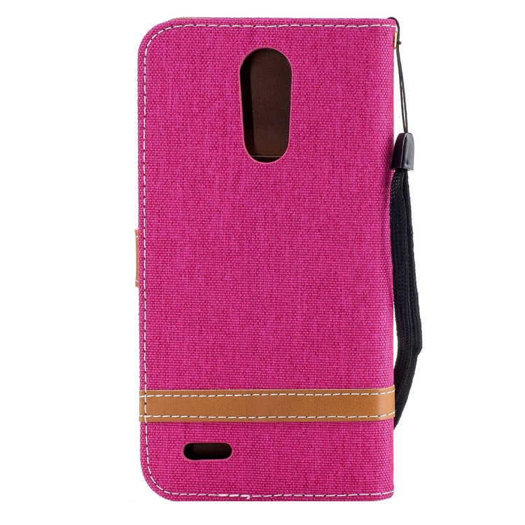 For LG K10 (2017) Denim Texture Leather Case with Holder & Card Slots & Wallet & Lanyard