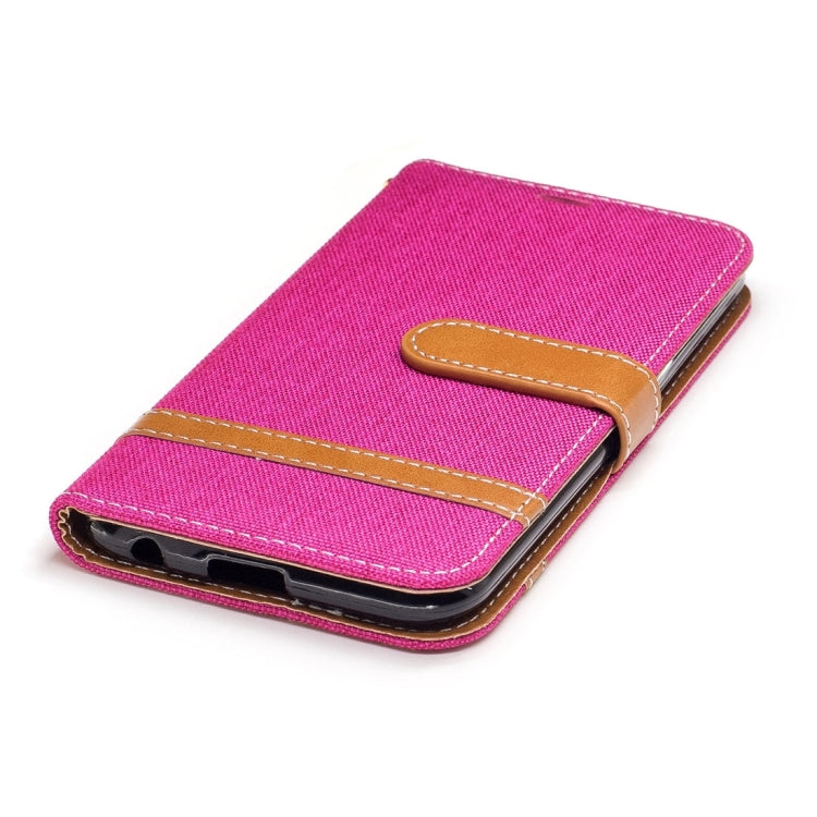 For LG K10 (2017) Denim Texture Leather Case with Holder & Card Slots & Wallet & Lanyard