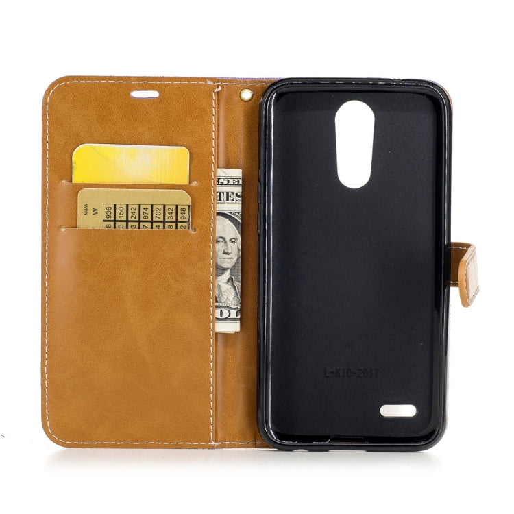 For LG K10 (2017) Denim Texture Leather Case with Holder & Card Slots & Wallet & Lanyard