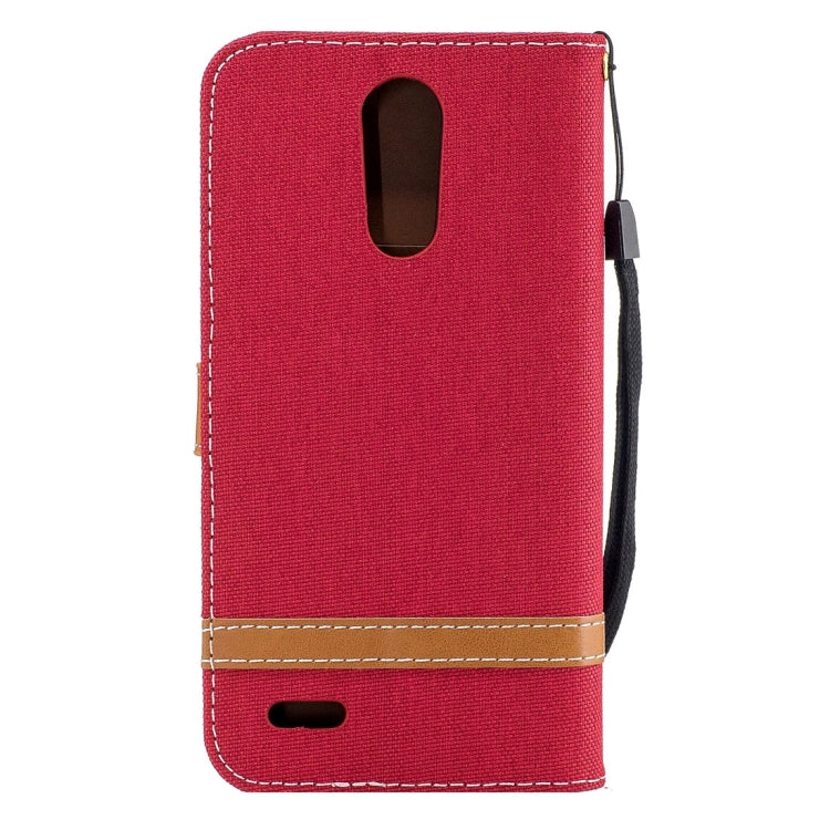 For LG K10 (2017) Denim Texture Leather Case with Holder & Card Slots & Wallet & Lanyard