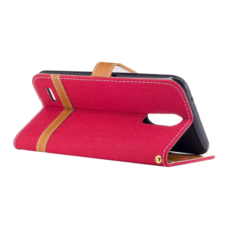 For LG K10 (2017) Denim Texture Leather Case with Holder & Card Slots & Wallet & Lanyard