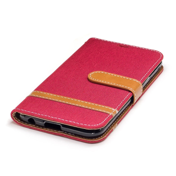 For LG K10 (2017) Denim Texture Leather Case with Holder & Card Slots & Wallet & Lanyard