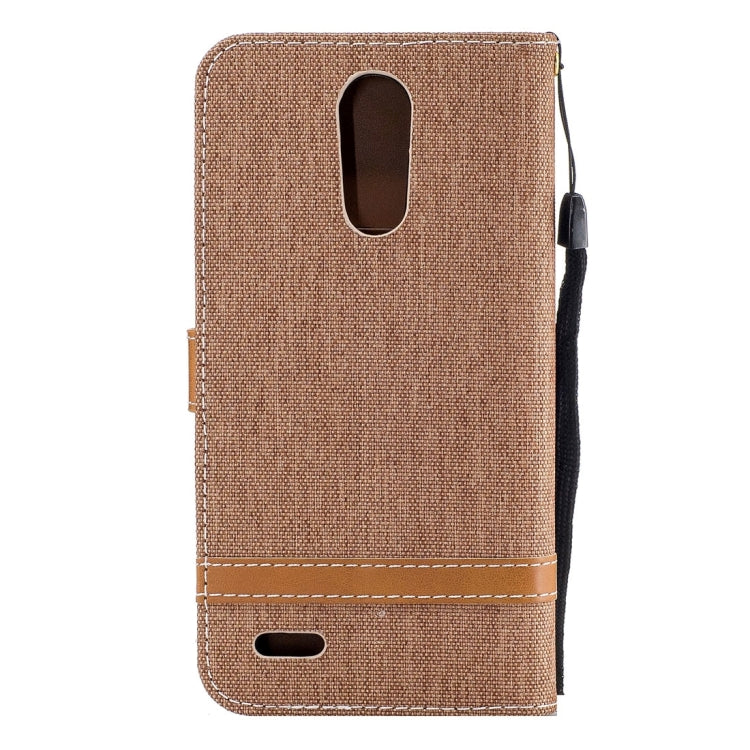 For LG K10 (2017) Denim Texture Leather Case with Holder & Card Slots & Wallet & Lanyard