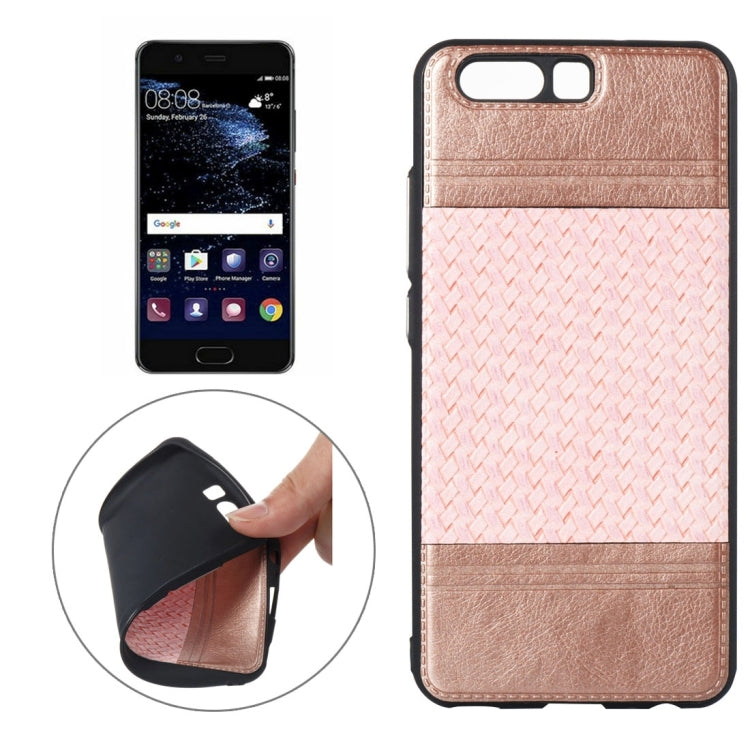 For Huawei  P10 Electroplating Knit Texture TPU Paste Skin Protective Case
