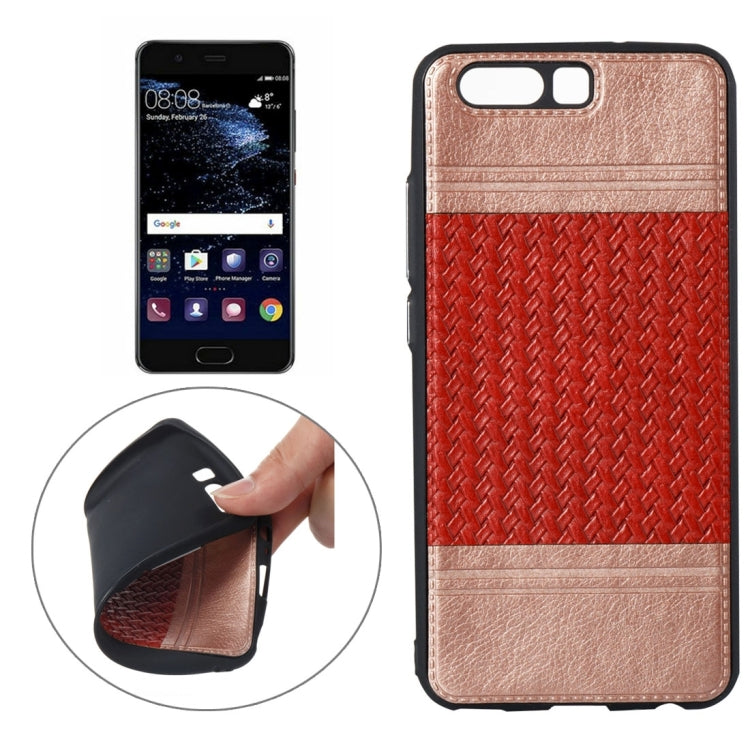 For Huawei  P10 Electroplating Knit Texture TPU Paste Skin Protective Case