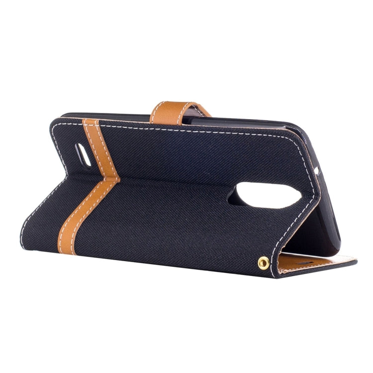 For LG K8 (2017) (EU Version) Denim Texture Leather Case with Holder & Card Slots & Wallet & Lanyard