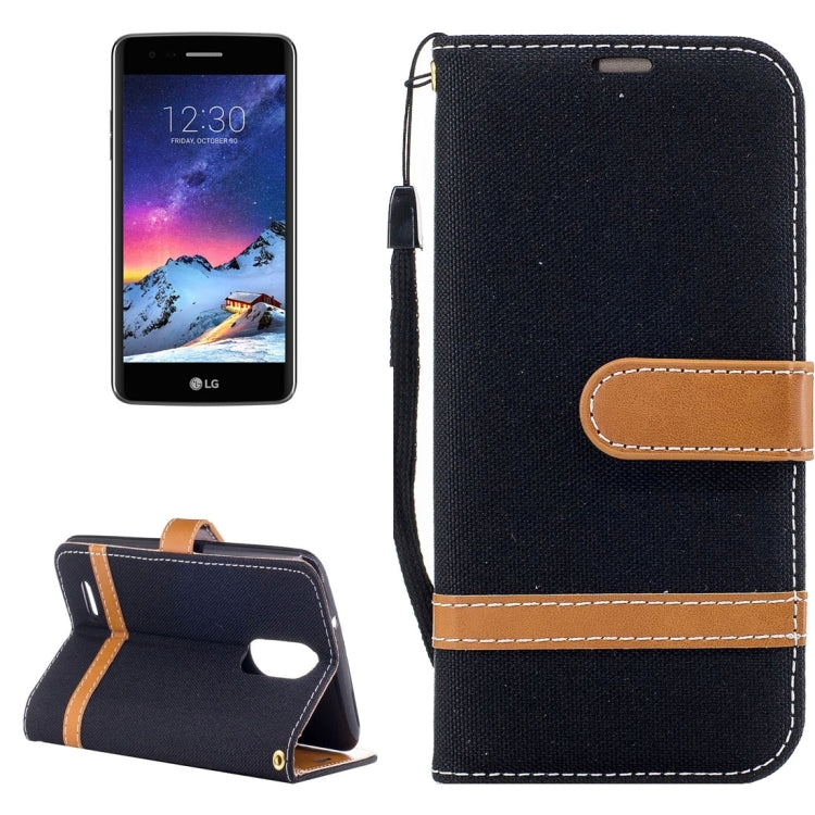 For LG K8 (2017) (EU Version) Denim Texture Leather Case with Holder & Card Slots & Wallet & Lanyard
