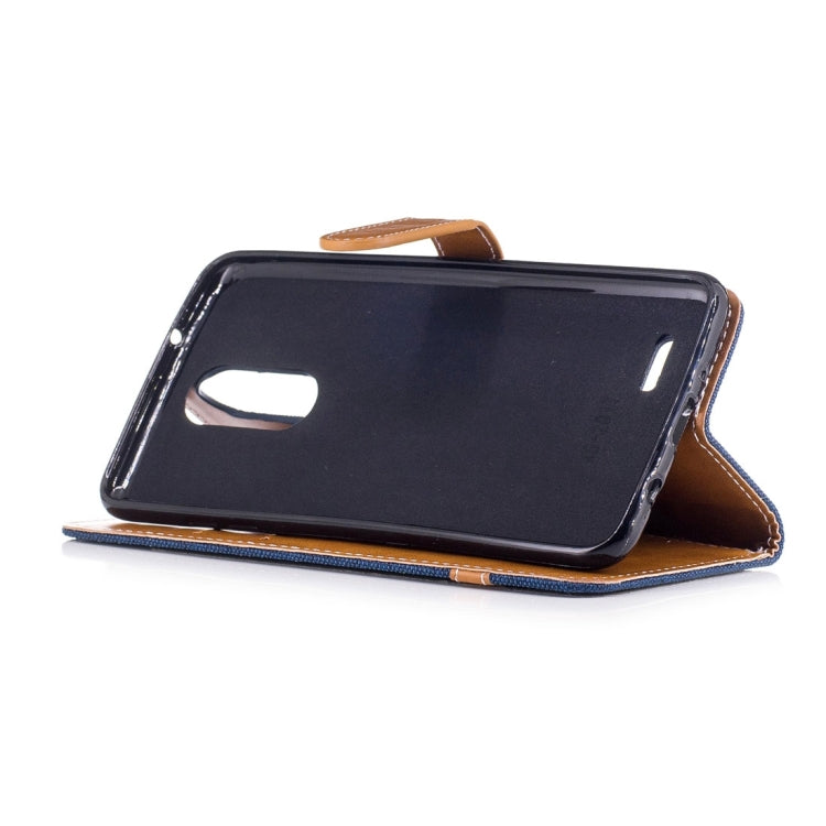 For LG K8 (2017) (EU Version) Denim Texture Leather Case with Holder & Card Slots & Wallet & Lanyard
