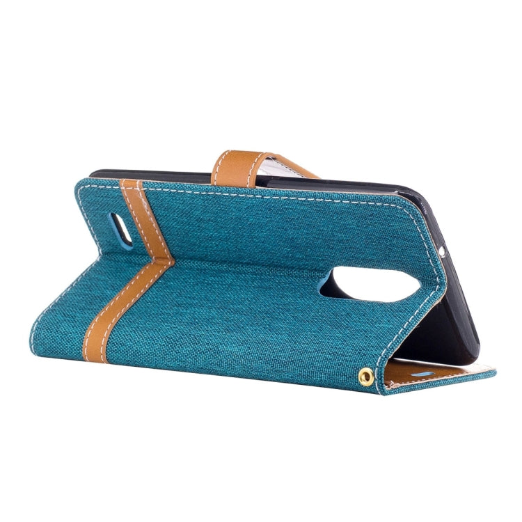 For LG K8 (2017) (EU Version) Denim Texture Leather Case with Holder & Card Slots & Wallet & Lanyard