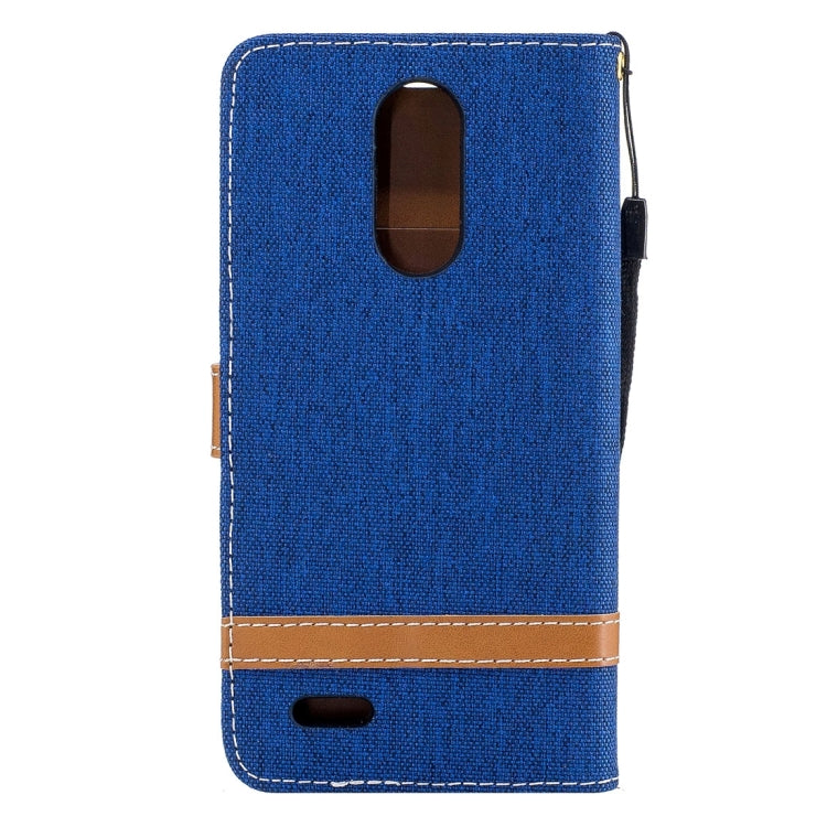 For LG K8 (2017) (EU Version) Denim Texture Leather Case with Holder & Card Slots & Wallet & Lanyard