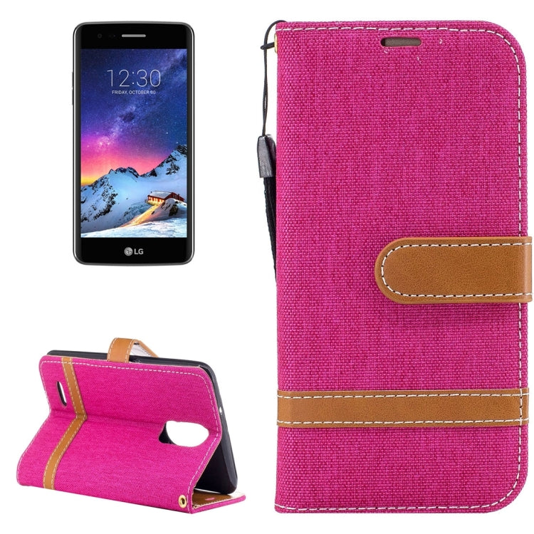 For LG K8 (2017) (EU Version) Denim Texture Leather Case with Holder & Card Slots & Wallet & Lanyard