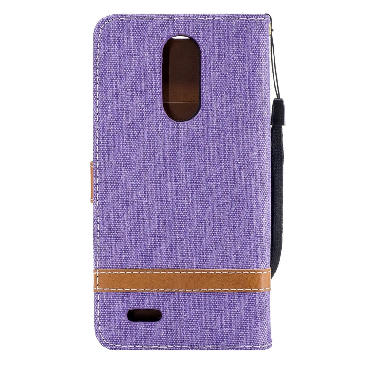 For LG K8 (2017) (EU Version) Denim Texture Leather Case with Holder & Card Slots & Wallet & Lanyard