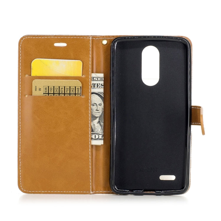 For LG K8 (2017) (EU Version) Denim Texture Leather Case with Holder & Card Slots & Wallet & Lanyard
