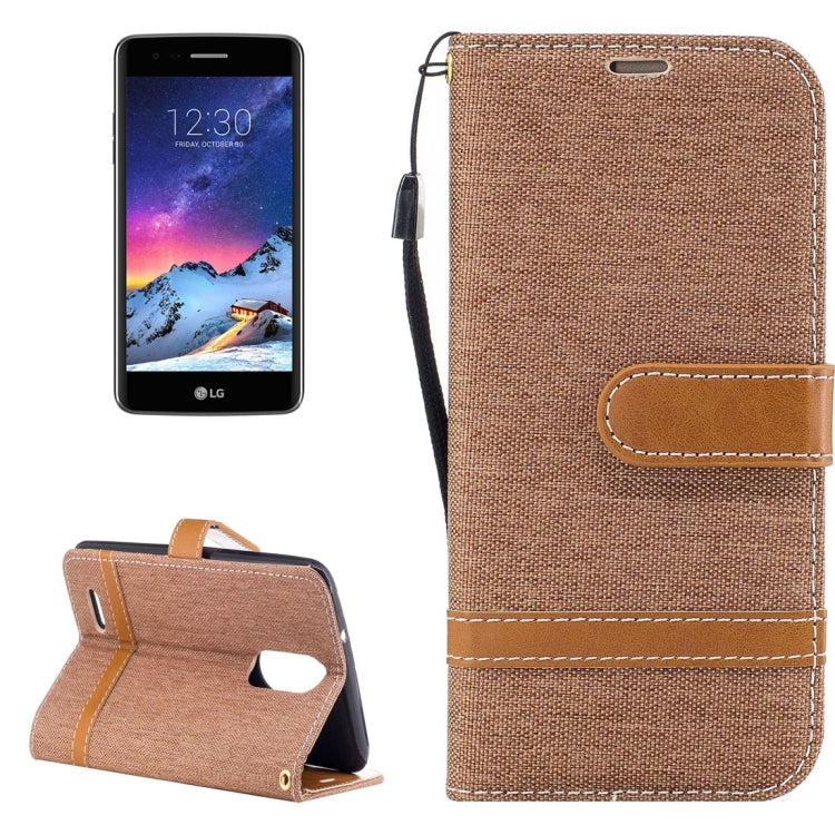 For LG K8 (2017) (EU Version) Denim Texture Leather Case with Holder & Card Slots & Wallet & Lanyard