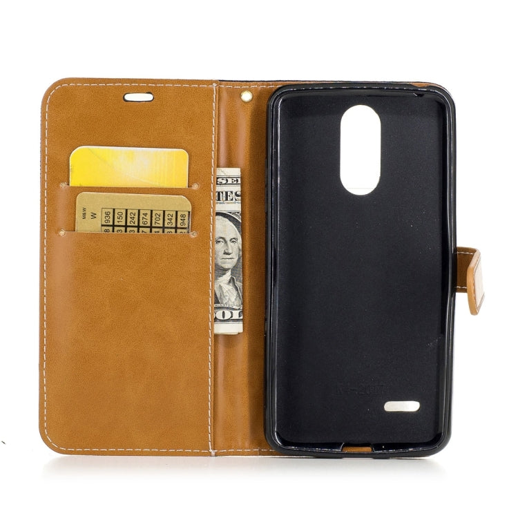 For LG K4 (2017) (EU Version) Denim Texture Leather Case with Holder & Card Slots & Wallet & Lanyard