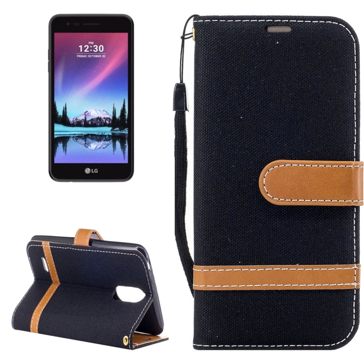For LG K4 (2017) (EU Version) Denim Texture Leather Case with Holder & Card Slots & Wallet & Lanyard