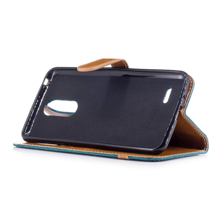 For LG K4 (2017) (EU Version) Denim Texture Leather Case with Holder & Card Slots & Wallet & Lanyard