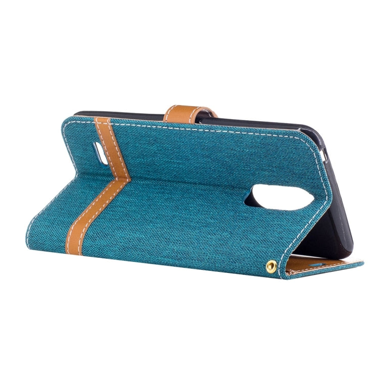 For LG K4 (2017) (EU Version) Denim Texture Leather Case with Holder & Card Slots & Wallet & Lanyard