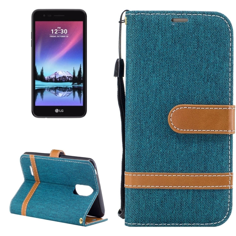 For LG K4 (2017) (EU Version) Denim Texture Leather Case with Holder & Card Slots & Wallet & Lanyard