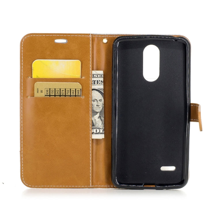 For LG K4 (2017) (EU Version) Denim Texture Leather Case with Holder & Card Slots & Wallet & Lanyard