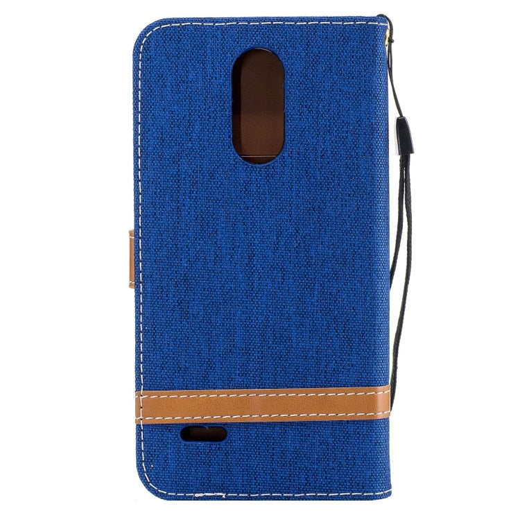 For LG K4 (2017) (EU Version) Denim Texture Leather Case with Holder & Card Slots & Wallet & Lanyard
