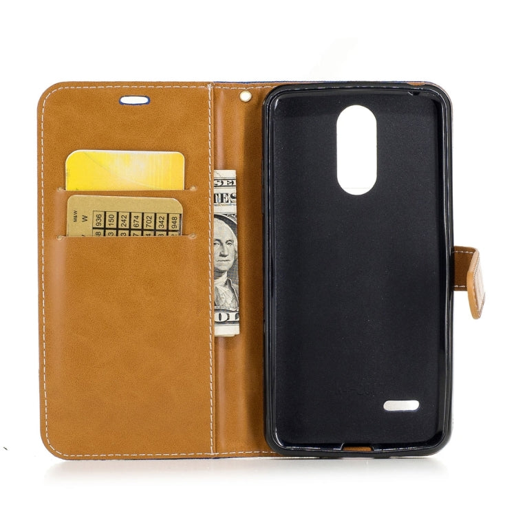 For LG K4 (2017) (EU Version) Denim Texture Leather Case with Holder & Card Slots & Wallet & Lanyard