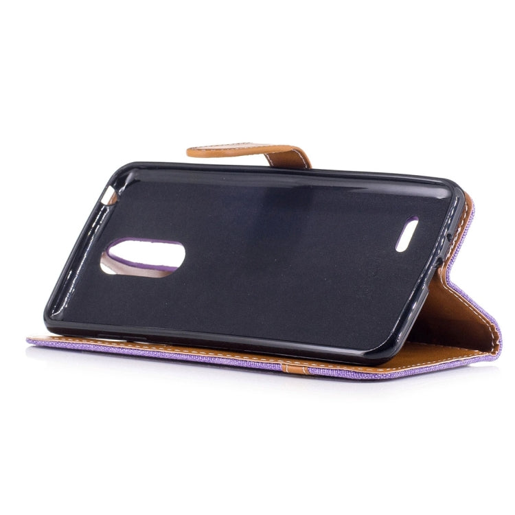 For LG K4 (2017) (EU Version) Denim Texture Leather Case with Holder & Card Slots & Wallet & Lanyard