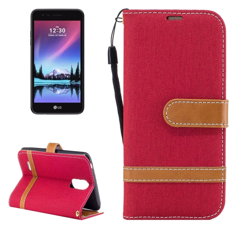 For LG K4 (2017) (EU Version) Denim Texture Leather Case with Holder & Card Slots & Wallet & Lanyard