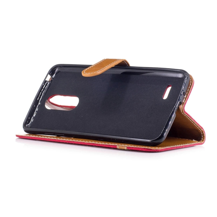 For LG K4 (2017) (EU Version) Denim Texture Leather Case with Holder & Card Slots & Wallet & Lanyard