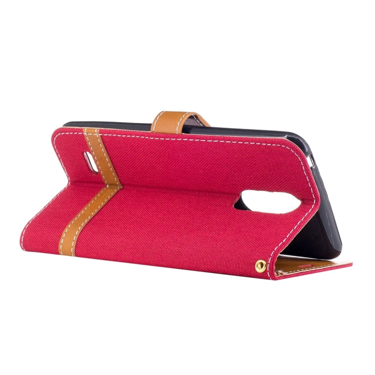 For LG K4 (2017) (EU Version) Denim Texture Leather Case with Holder & Card Slots & Wallet & Lanyard