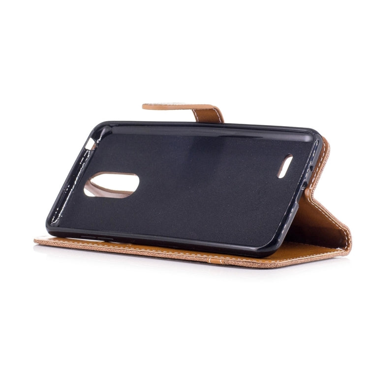 For LG K4 (2017) (EU Version) Denim Texture Leather Case with Holder & Card Slots & Wallet & Lanyard