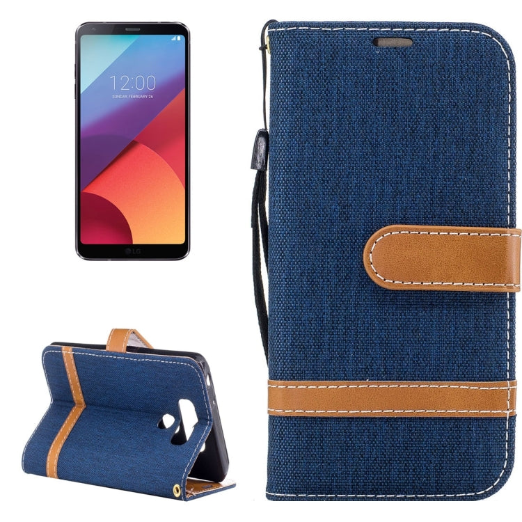 For LG G6 Denim Texture Leather Case with Holder & Card Slots & Wallet & Lanyard