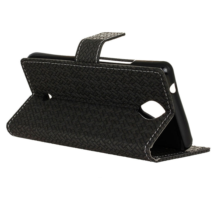 For Wiko U Feel Weaving Texture Horizontal Flip PU Leather Case with Holder & Card Slots & Wallet & Photo Frame