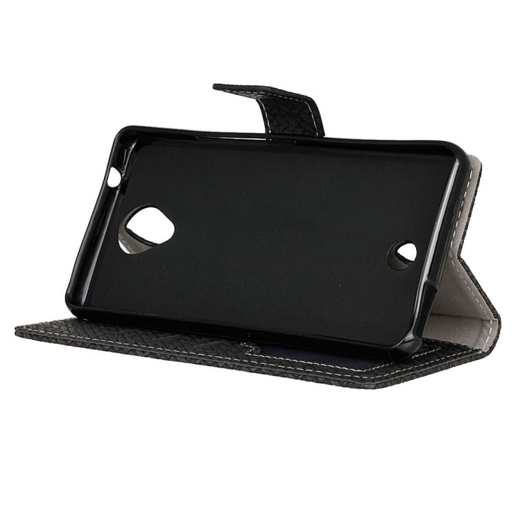 For Wiko U Feel Weaving Texture Horizontal Flip PU Leather Case with Holder & Card Slots & Wallet & Photo Frame