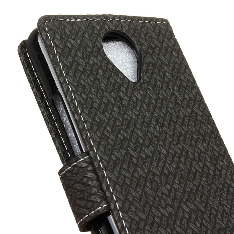 For Wiko U Feel Weaving Texture Horizontal Flip PU Leather Case with Holder & Card Slots & Wallet & Photo Frame