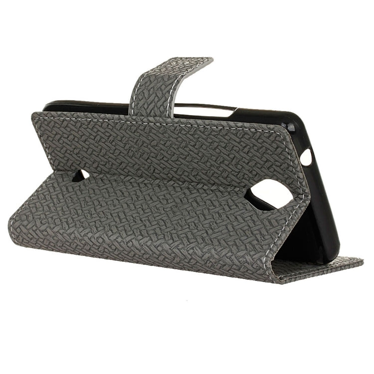 For Wiko U Feel Weaving Texture Horizontal Flip PU Leather Case with Holder & Card Slots & Wallet & Photo Frame
