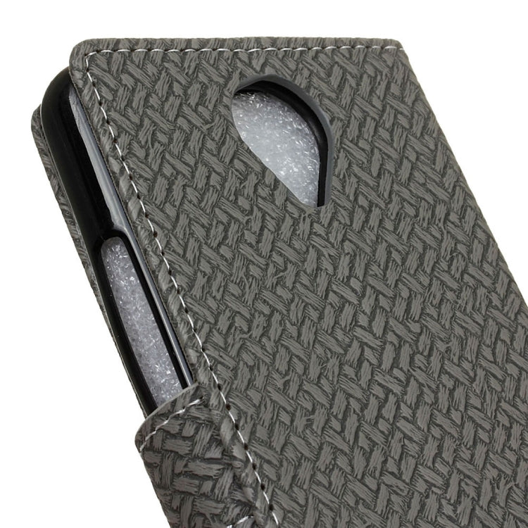 For Wiko U Feel Weaving Texture Horizontal Flip PU Leather Case with Holder & Card Slots & Wallet & Photo Frame