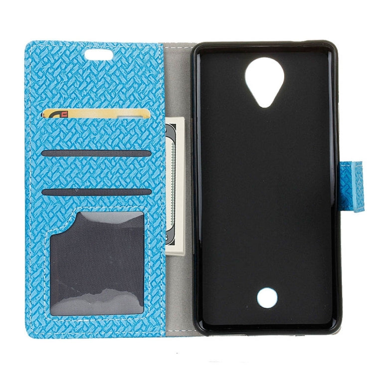 For Wiko U Feel Weaving Texture Horizontal Flip PU Leather Case with Holder & Card Slots & Wallet & Photo Frame