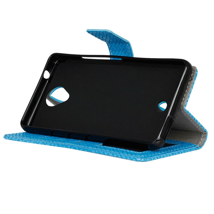 For Wiko U Feel Weaving Texture Horizontal Flip PU Leather Case with Holder & Card Slots & Wallet & Photo Frame