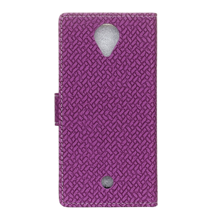For Wiko U Feel Weaving Texture Horizontal Flip PU Leather Case with Holder & Card Slots & Wallet & Photo Frame