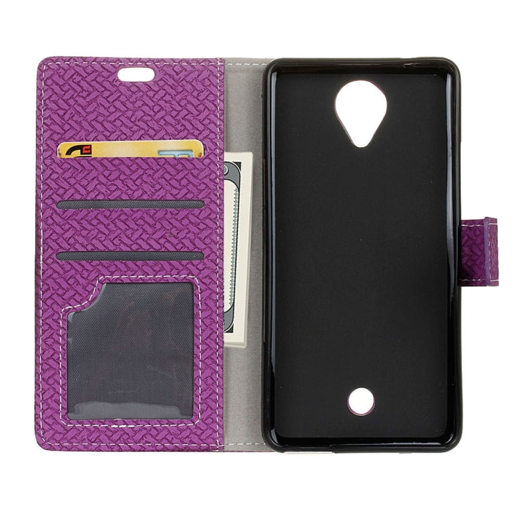 For Wiko U Feel Weaving Texture Horizontal Flip PU Leather Case with Holder & Card Slots & Wallet & Photo Frame
