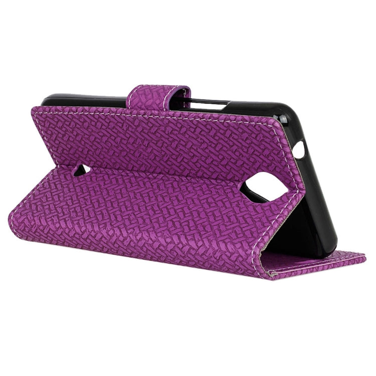 For Wiko U Feel Weaving Texture Horizontal Flip PU Leather Case with Holder & Card Slots & Wallet & Photo Frame