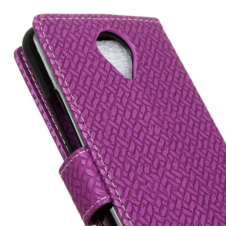 For Wiko U Feel Weaving Texture Horizontal Flip PU Leather Case with Holder & Card Slots & Wallet & Photo Frame