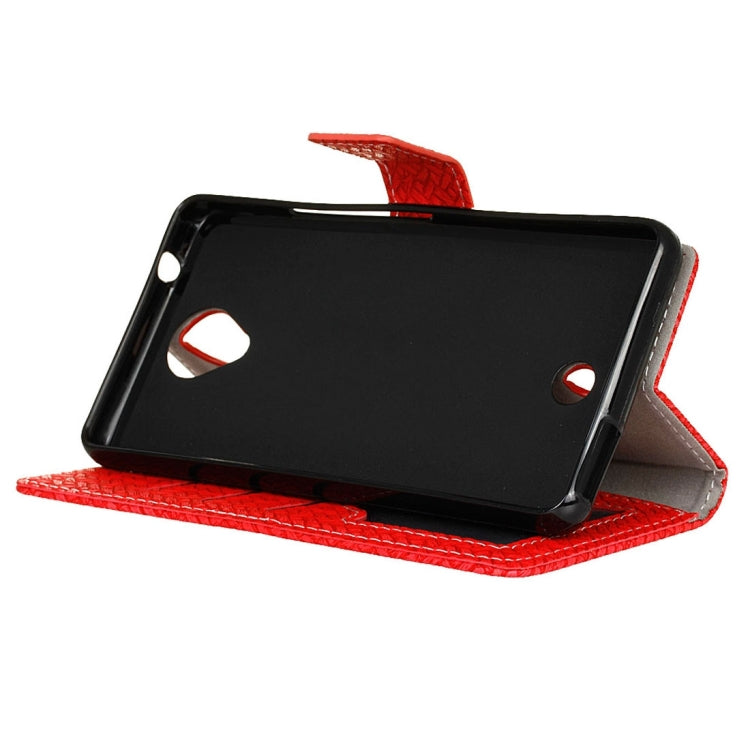 For Wiko U Feel Weaving Texture Horizontal Flip PU Leather Case with Holder & Card Slots & Wallet & Photo Frame