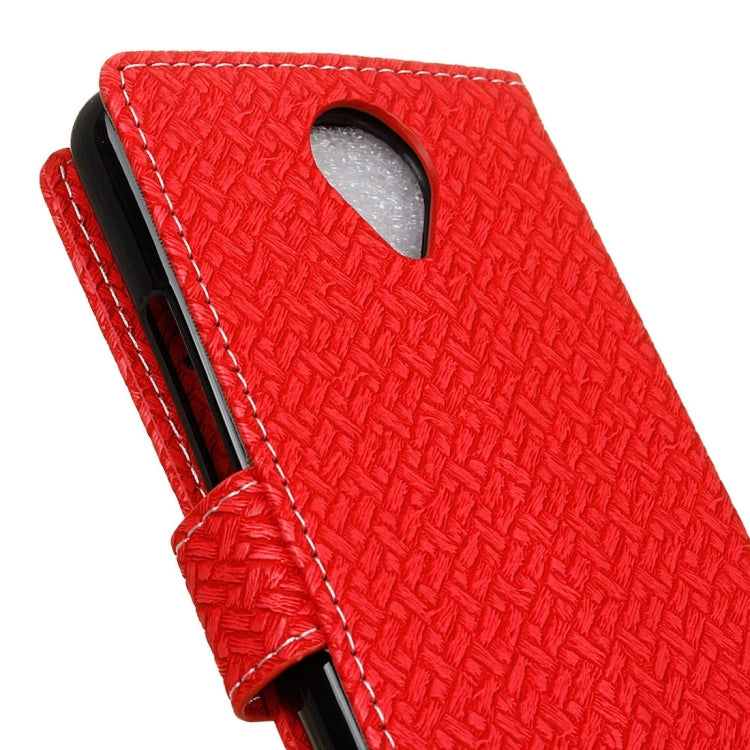 For Wiko U Feel Weaving Texture Horizontal Flip PU Leather Case with Holder & Card Slots & Wallet & Photo Frame