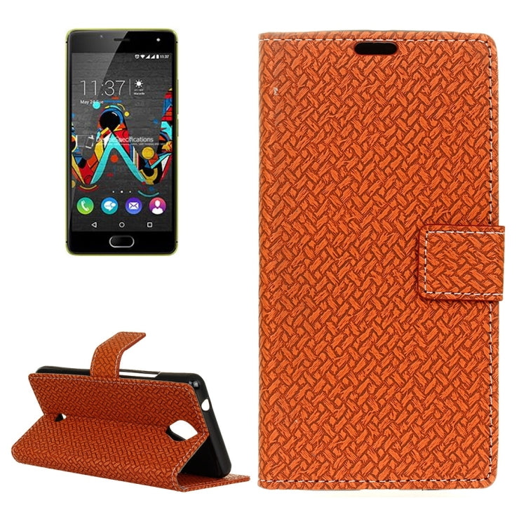 For Wiko U Feel Weaving Texture Horizontal Flip PU Leather Case with Holder & Card Slots & Wallet & Photo Frame